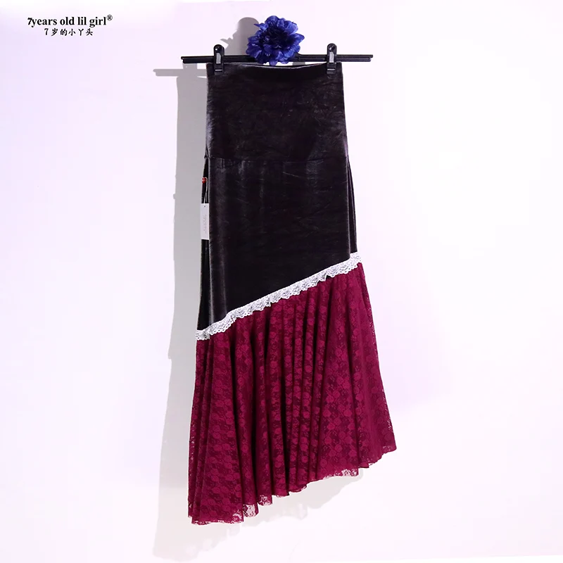 Costume da ragazza spagnolo Costume Flamenco velluto e pizzo donna sala da ballo valzer Dance Foxtrot Wear