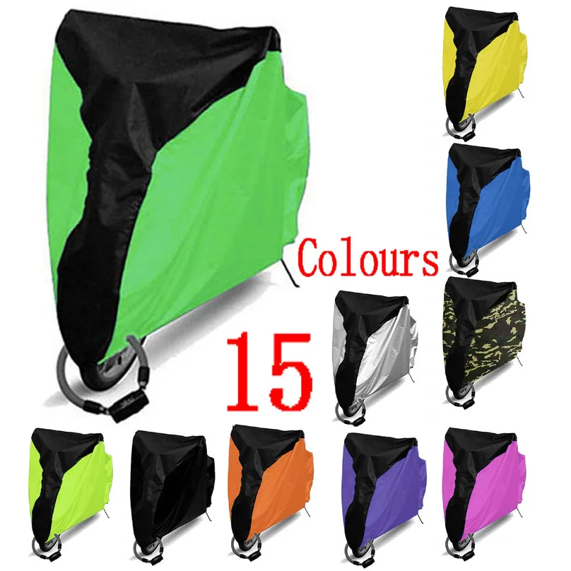 Funda impermeable verde para bicicleta, cubierta a prueba de lluvia y polvo, sol, UV, accesorios de ciclismo, 15 colores