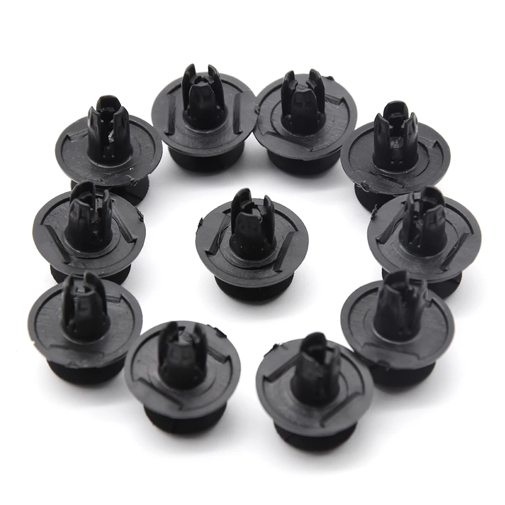 50pcs 8mm 6mm Black Plastic Vehicle Car Bumper Clips Fastener Buckle Interior Trim Card Door Liner Fixed Clamp Fit For Toyota