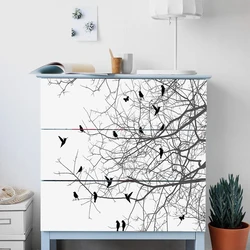 3 Pcs Peel and Stick Vinyl Drawer Sticker Compatible with MALM, Self-adhesive Contact Paper for Dresser Funiture Removable Wal