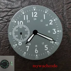 39mm New Grey No Logo Watch Dial Face Hands Luminous For ETA 6497 6498 Hand Winding Movement High Quality Watch Parts