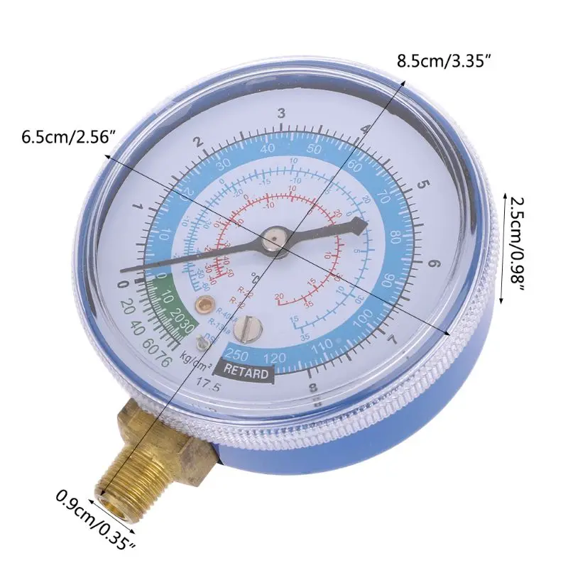 New Air Conditioner R410A R134A R22 Refrigerant Low Pressure Gauge PSI KPA Blue New Drop ship LS\'D Tool