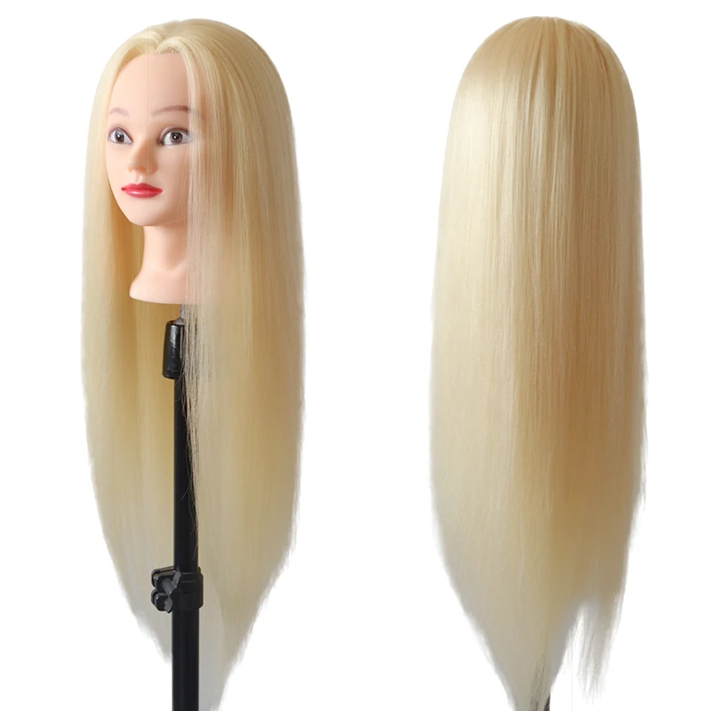 Mannequin Hoofd Met Lange Blonde Wit 100% Hoge Temperatuur Fiber Hair Voor Poppen Hoofd Vlechten Kapsel Praktijk Met Gratis Gift