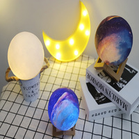 Christmas Lights Gifts Decoration Colourful Warm White Moon Ball Led Lamp Ornament  With Bracket Stand For Home Holiday Bedroom