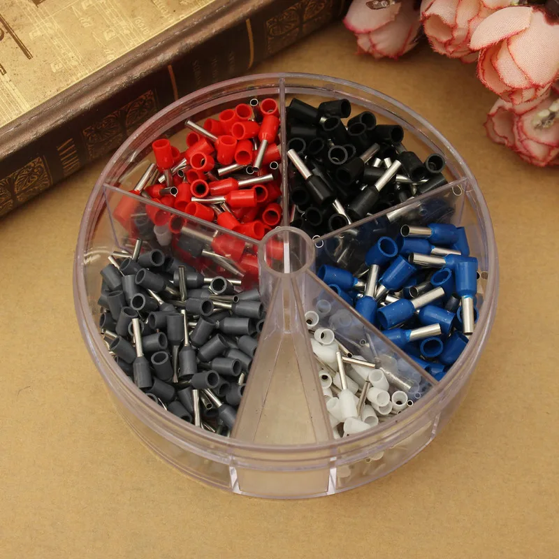 400pcs Wire Ferrules End Sleeve Double Cord End Terminal Connector Set Copper Insulated Crimp Splice Terminal Connector Kit