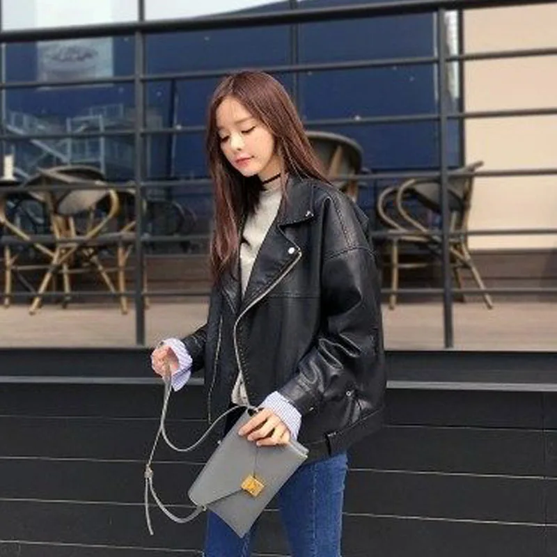 Women\'s Winter Sheepskin Coat Plush Genuine Leather Motorcycle Jackets Coat Autumn Loose Locomotive Short Women Jacket Coats