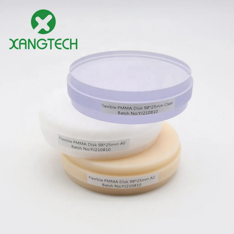 XANGTECH-Blocos de Resina Dental Flexível Pmma, 98mm, Rosa Claro, Cores A0, Alta Qualidade