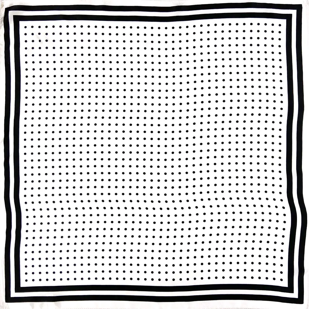 

High-quality Pure Silk Scarf Women Bandana Female Polka Dots Hair Scarf Women's Natural Silk Top Square Head Scarf for Women Men