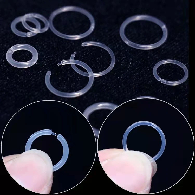100pcs 18G 16G 14G Acrylic Nose Retainer Hide Piercing Clear Nose Lip Rings Ear Studs Body Piercing Jewelry