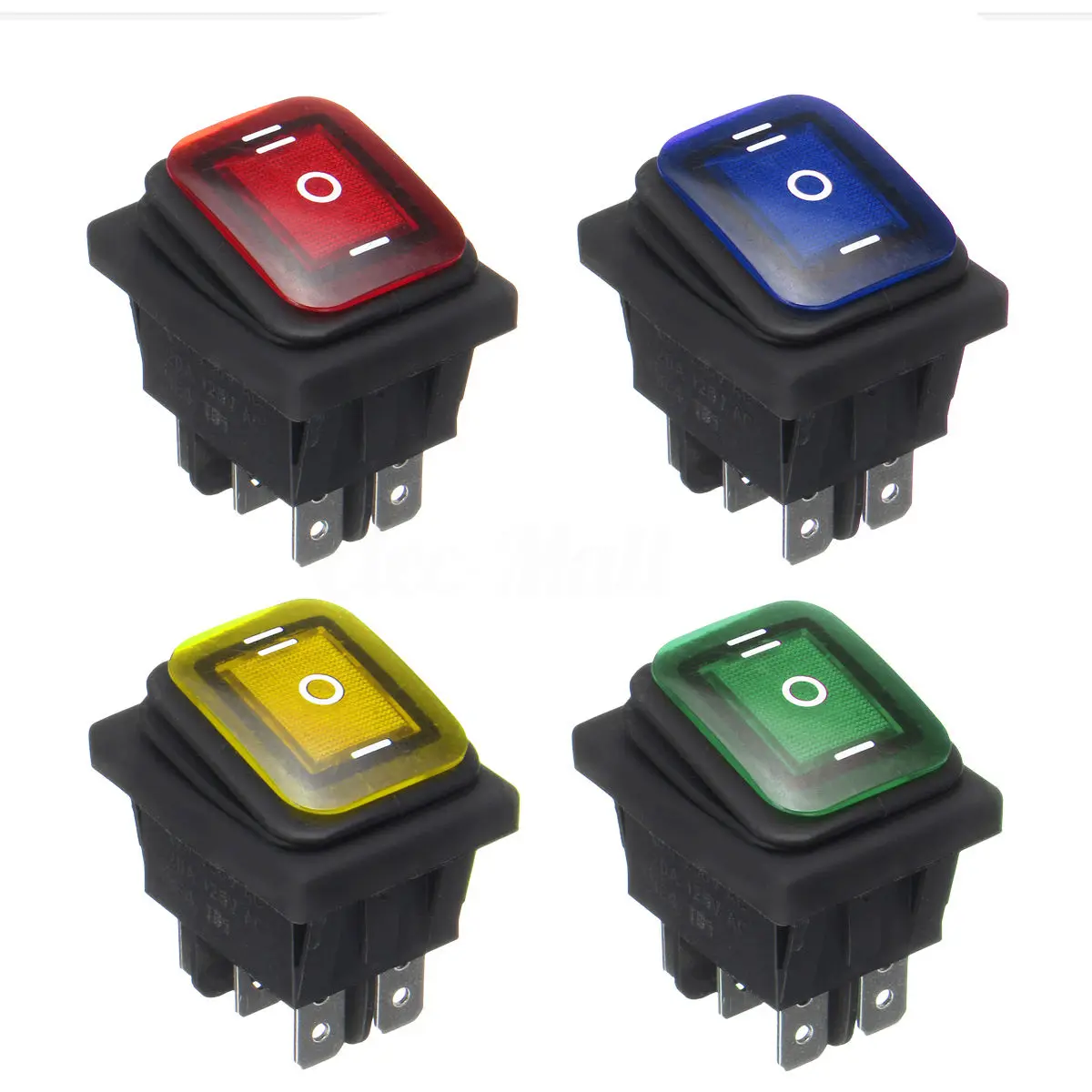 

ON-OFF-ON 6 Pins 16A 30A 125V 250V Car Boat Led Light Rocker Toggle Switch Latching Waterproof Three Position Car Accessories