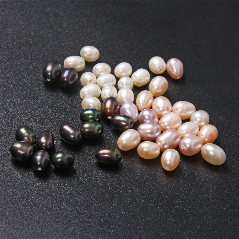 Half Hole Pearl Beads Natural Freshwater Oval Half Drilled Pearls Beads For DIY Jewelry Making Earrings Craft Accessories 10PCS