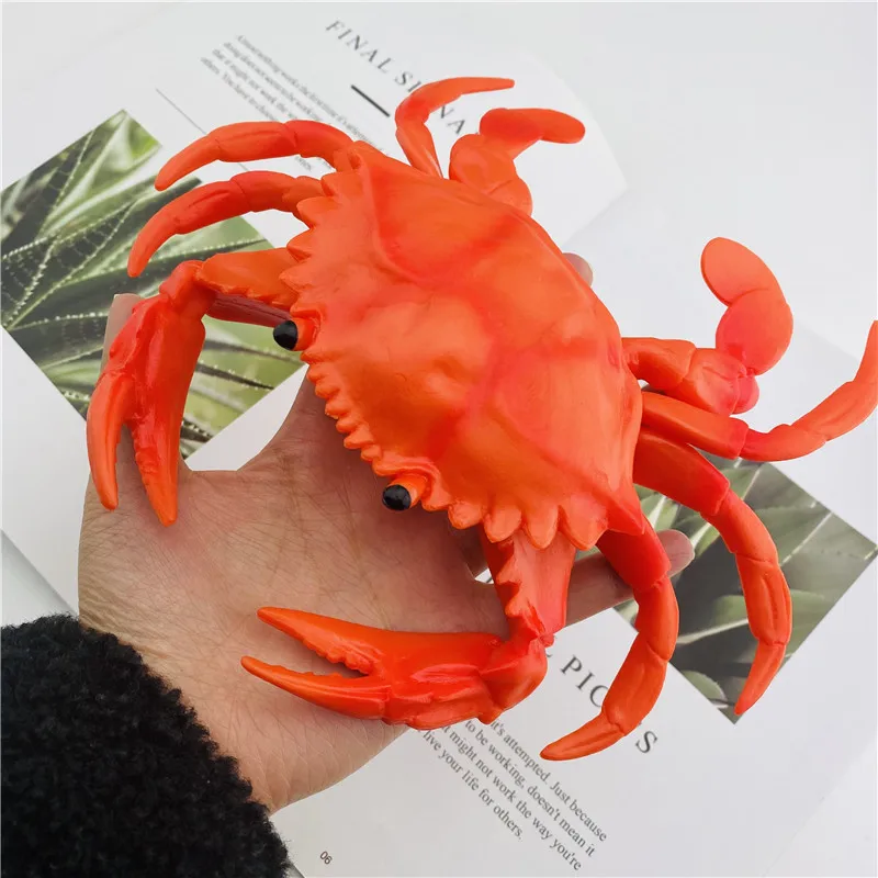 Simulation Crab Model Soft Rubber Squeak Pinch Toy For Children Adult Antistress Squeeze Stress Relief Decompression Toys Gifts