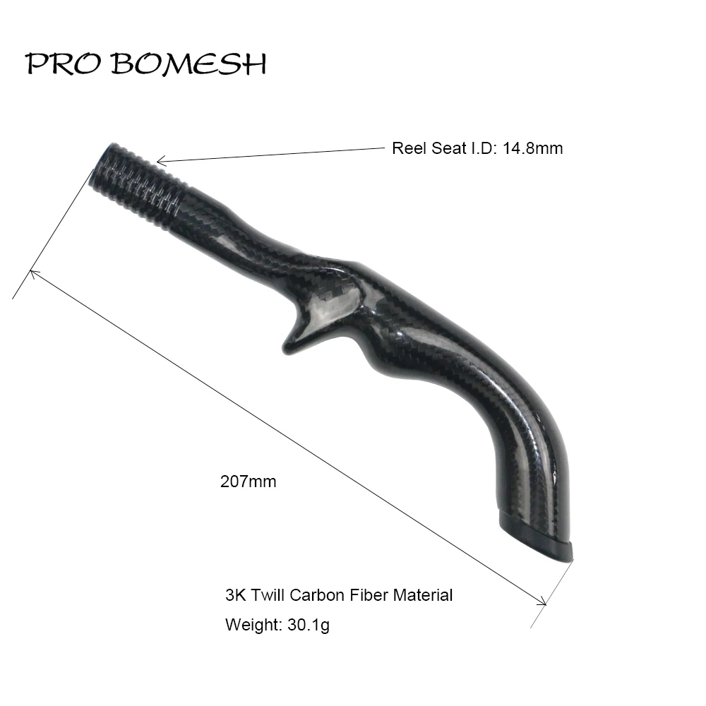 Pro Bomesh 30.1g Ergonomic Design Full Carbon Casting Reel Seat Grip DIY Trout Fishing Rod Building Component Repair Accessory