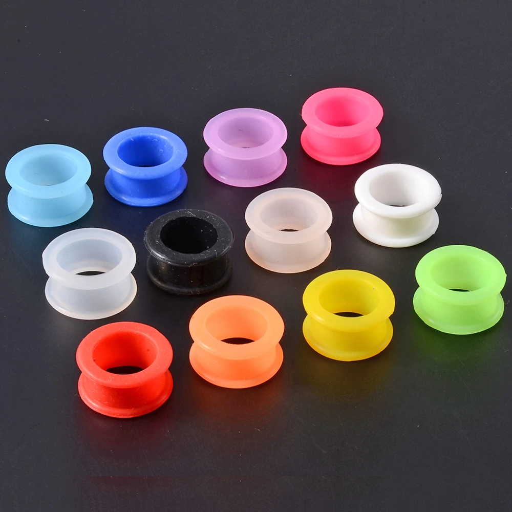 24PCS Flexible Silicone Flexible Skin Ear Tunnels Plugs Mix Color Earlet Gauges Expander Piercing Earrings Body Jewelry Earlets