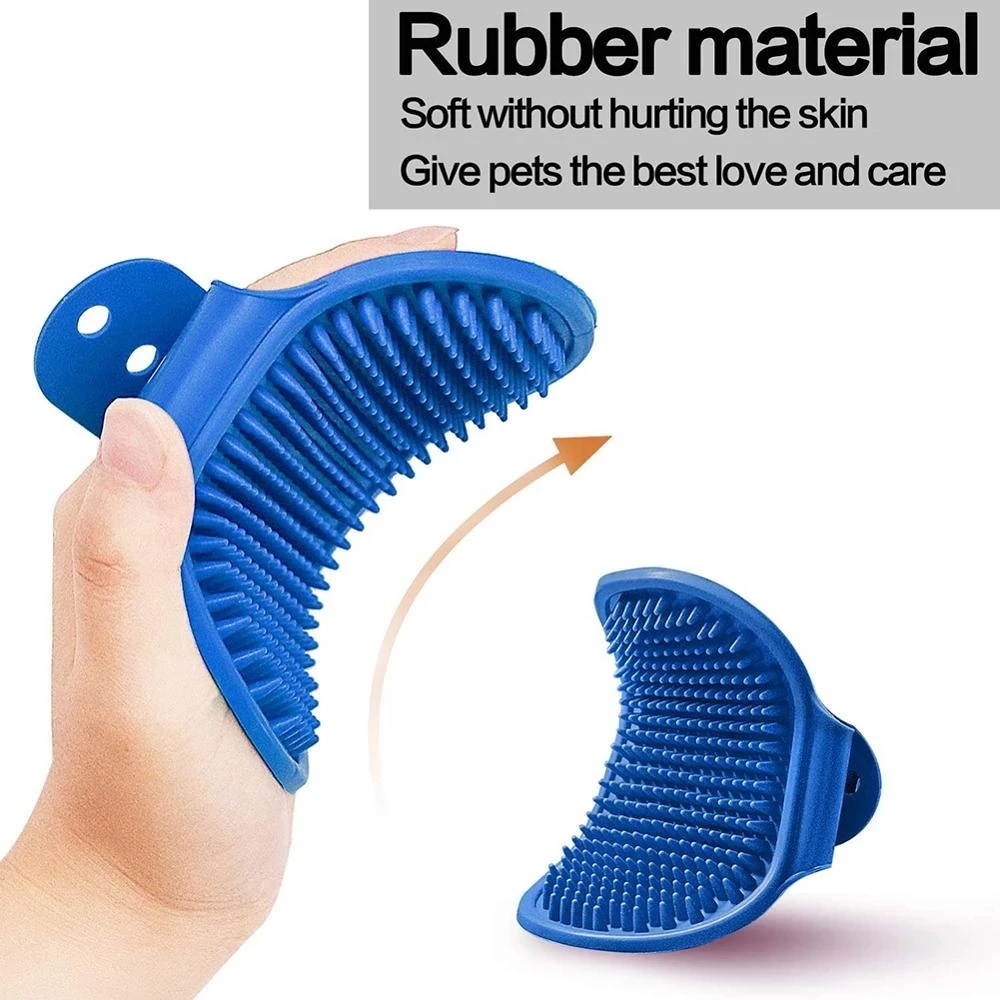 Adjustable Silicone Bath Brush Comb for Pets, Rubber Glove, Hair Fur Grooming, Massaging, Washing, Dog, Cat