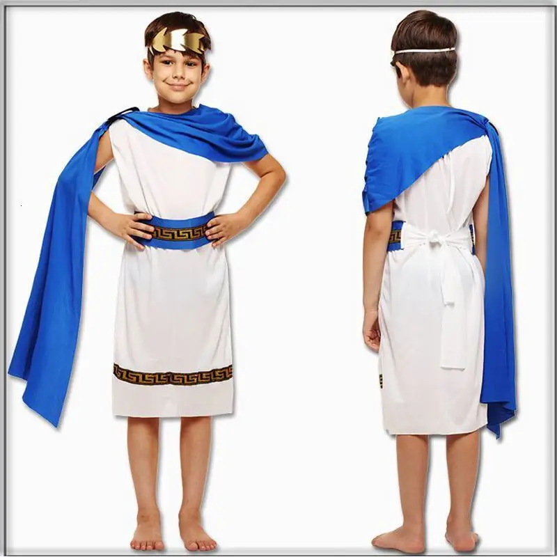 

Children ancient Greek mythology zeus cosplay fantasy Halloween the olympus god costume children carnival dressed in masks