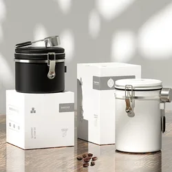 4 colors Stainless Steel storage container jar box sealed with spoon scoop coffee beans food nuts sugar fruit stash can Canister