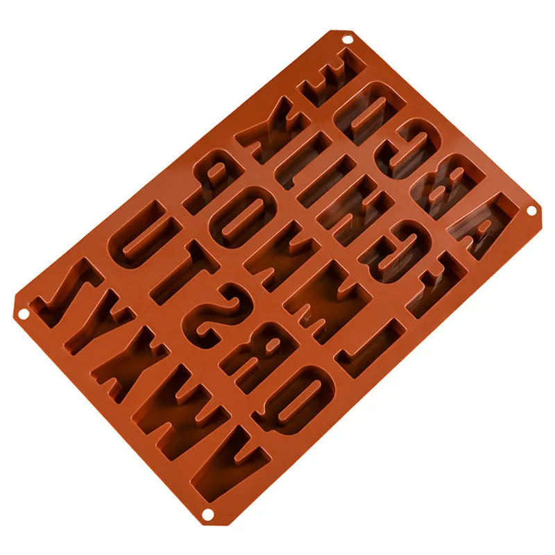 3D Silicone Capital Letters Cement Plaster Concrete Mold Alphabet Soap Fondant Cake Baking Chocolate Decorating Tools