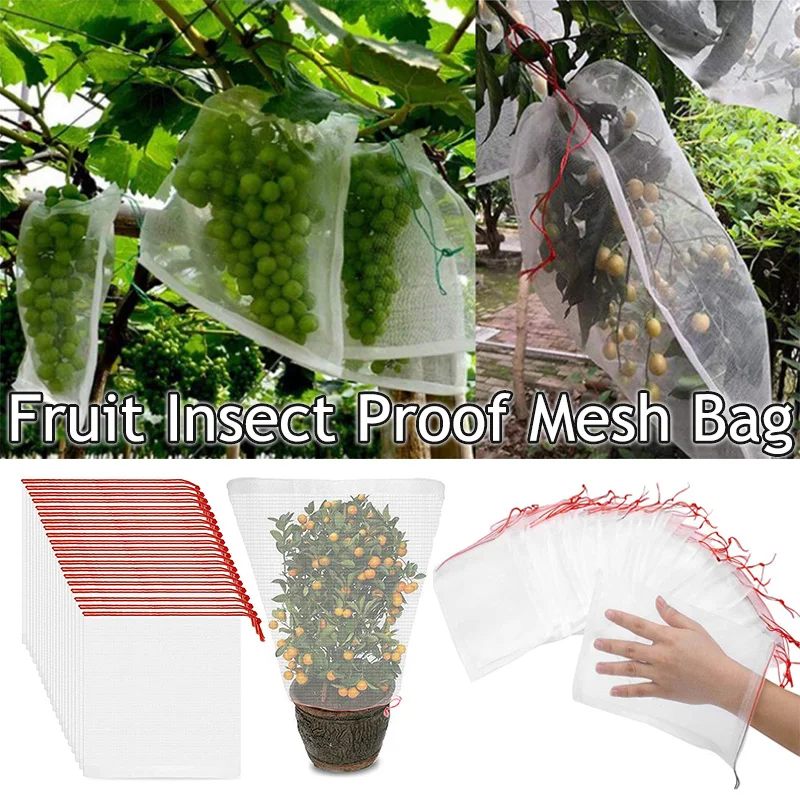 

50 PCS Fruit Net Bag Agricultural Vegetable Insect Proof Nylon Bag Large Package Gauze Melon Fruit Vegetable Bag Soaking Bag