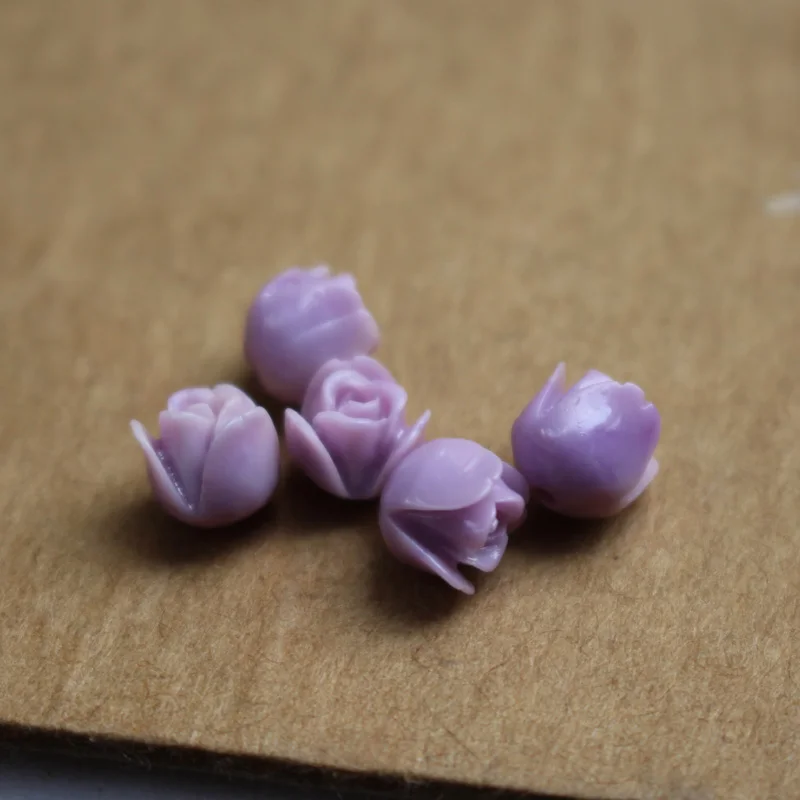 20 teile/los 7mm Künstliche Korallen Tulpen Blume Perlen Rot Farbe Cabochon Mode Perlen für Schmuck machen DIY zubehör – Detail 10