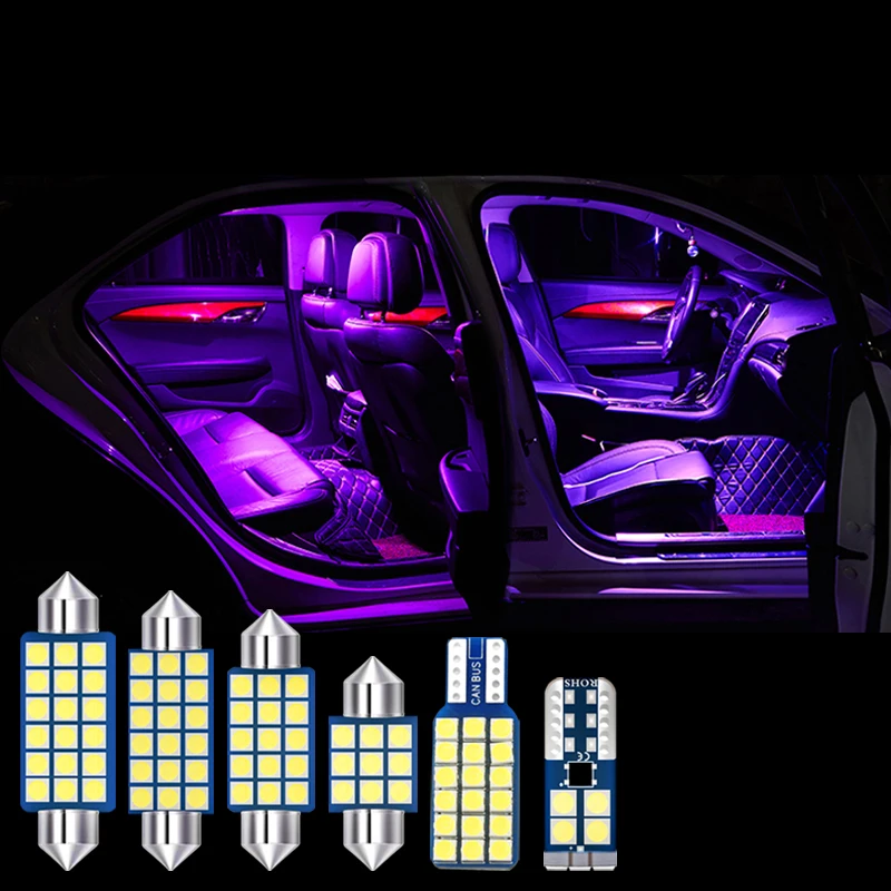 For Toyota Prius 50 XW50 ZW50 2016-2019 6pcs Car LED Bulbs Interior Dome Reading Lights Vanity Mirror Trunk Lamps Accessories