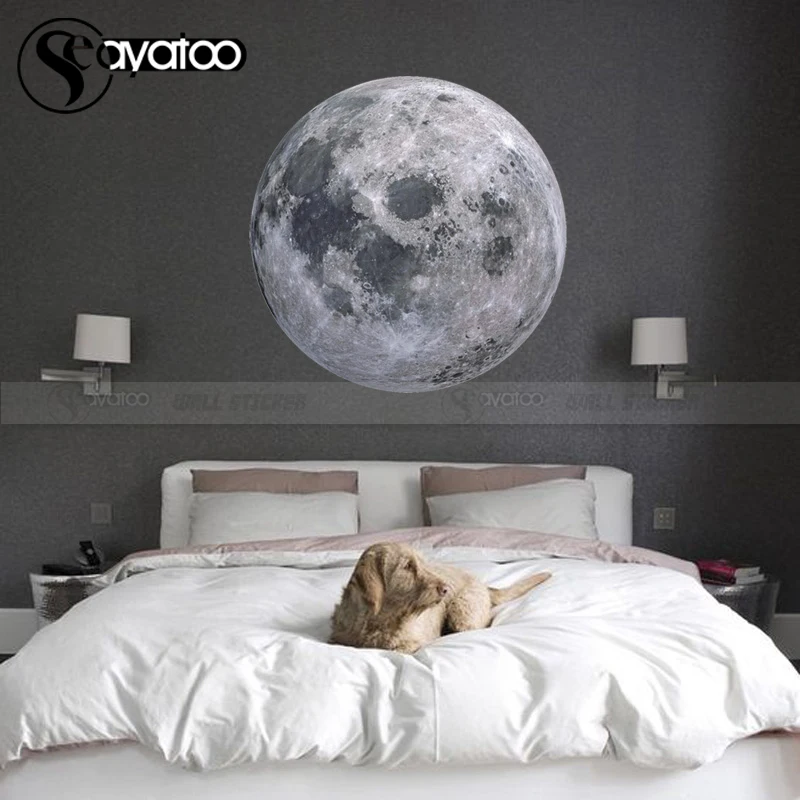 Full Moon Wall Sticker Space Galaxy Vinyl Decal Astronomy Planet Moonlight Universe Kids Bedroom Home Decor