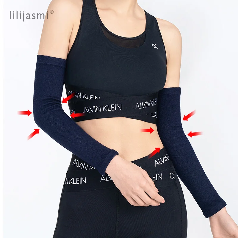 Women Thin Arm Sleeve Warmer Cotton Blend Soft Yarn Spring Summer Sport Protection Arm Support Smooth Soft Knitted Arm Warmers