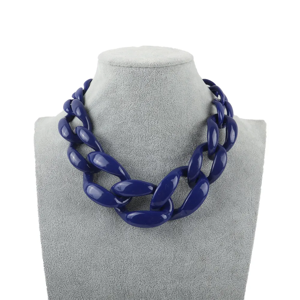 Trend Statement Big Acrylic Necklace For Women Chunky Choker Chain Long Pendants & Necklaces 2025 Fashion Female Jewelry