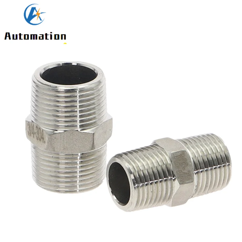 

1/8 1/4 3/8 1/2 3/4 1" Male Thread Hex Nipple Union 304 Stainless Pipe Fitting Connector Coupler water oil air Thread Adapter