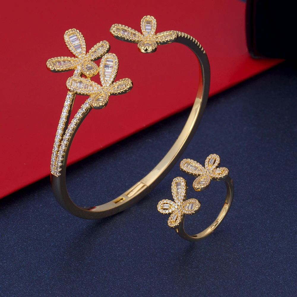 

Luxury Dubai Gold Color Geometry Bangle Ring Jewelry Set Wedding Party Ladies Nigeria Bride Dress Accessories gift