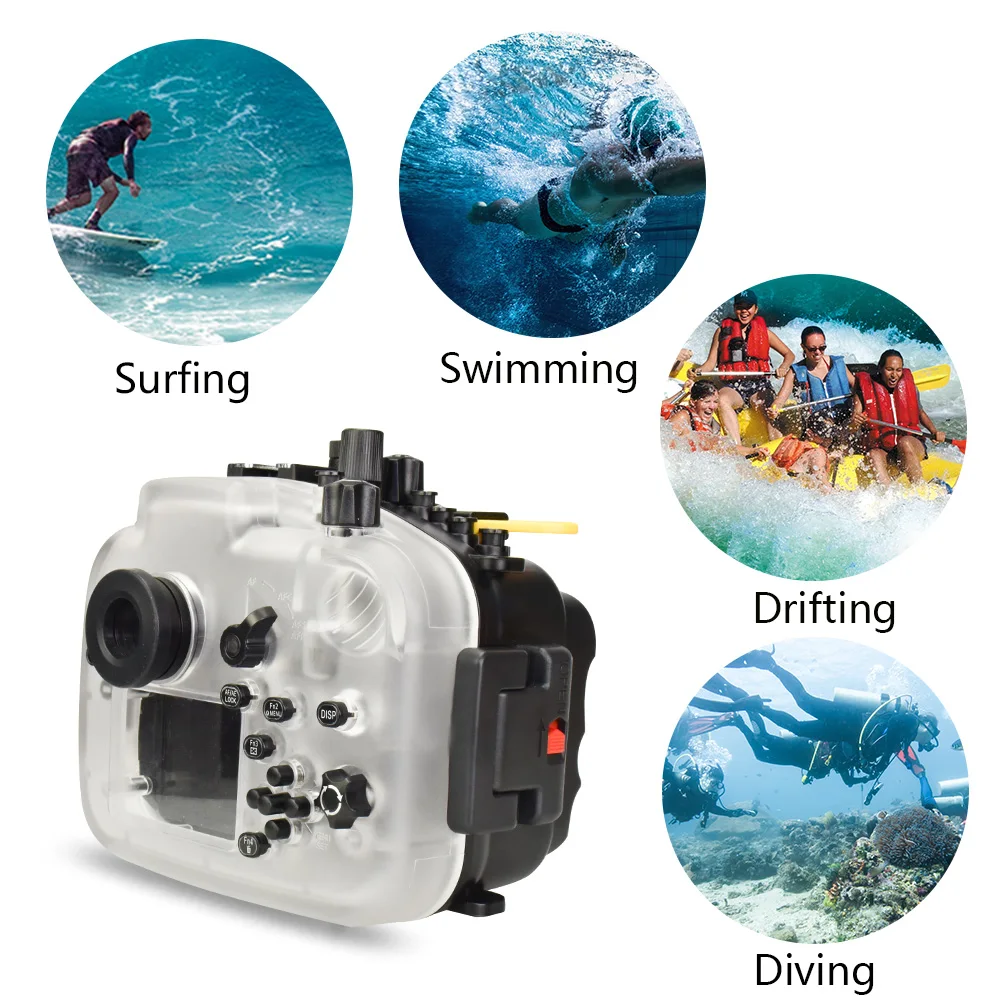 Imagem -05 - Waterproof Underwater Câmera Diving Case Cover Box para Panasonnic Gh5 Dome Port e 67 mm Filtro Vermelho 40m 130ft