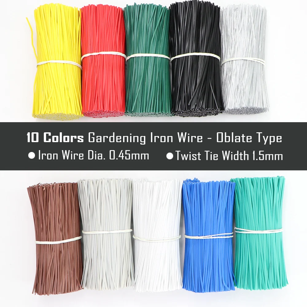 200 Pieces Garden Twist Ties 10/12/15/20 Cm Reusable Tie 10 Colors Flat Round Outdoor Rattan Fixed Rope Gardening Tool Supplies