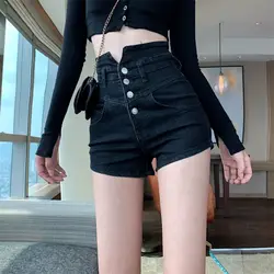 High Waist Sexy Denim Shorts Jeans Women New Women's Slim Summer Back Tight Female Elastic Short Jeans Female plus size