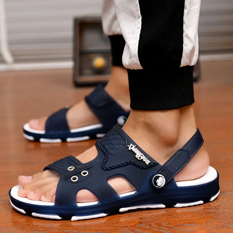 Cresfimix Sandalias Male Casual Brown Comfort Peep Toe Buckle Strap Sandals Men Cool Street & Beach Anti Skid Sandals C5756