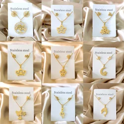 ccam spain stable 2022 Necklace and Earrings Set free shipping Stainless Steel Jewelry Set Butterfly Set Women Wholesale Gifts