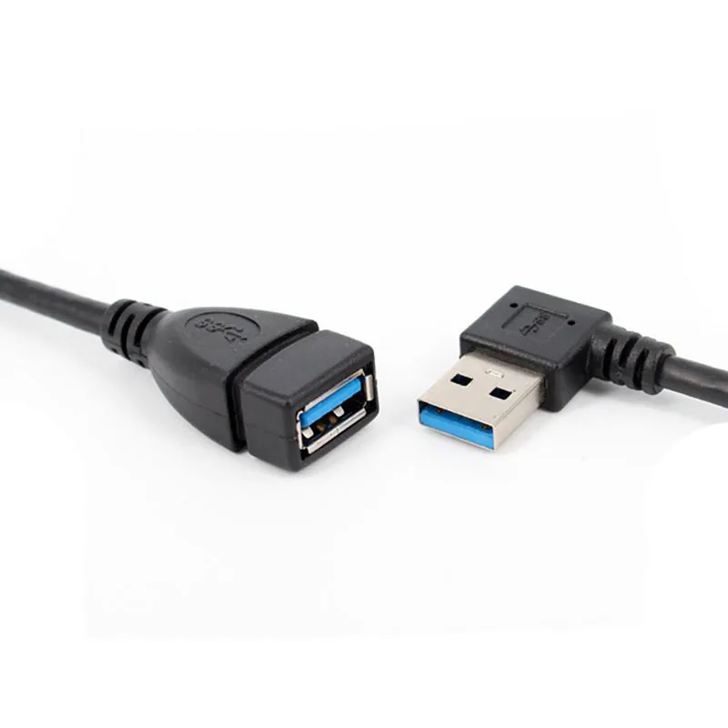 20cm USB 3.0 prawo/lewo/góra/kąt nachylenia 90 stopni przedłużacz kabla Adapter z gniazda męskiego na żeńskie kable USB