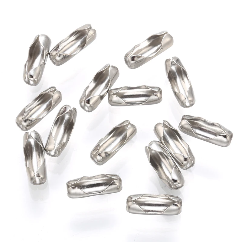 Stainless Steel Ball Chain Connector Clasps Crimp Beads End Bracelet Findings For Jewelry Making Accessories