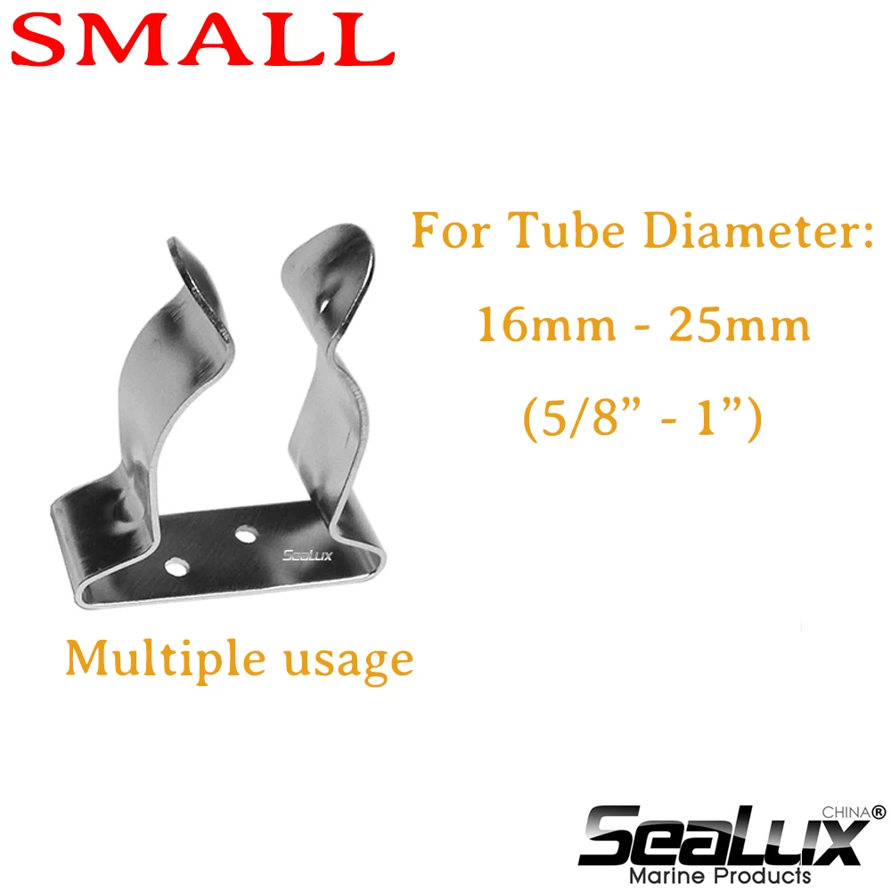 Sealux 1 Pcs 301 Stainless Steel Marine Camper Yachts Hook Holder Clip Adjustable spring clamp For Boat Yacht Canoe Fishing