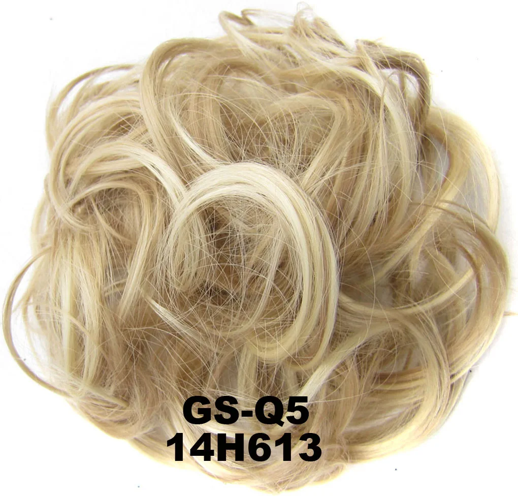 Similler sentetik saç Bun Chignon bayanlar at kuyruğu saç uzatma Scrunchie elastik dalga kıvırcık saç parçaları Scrunchie Wrap