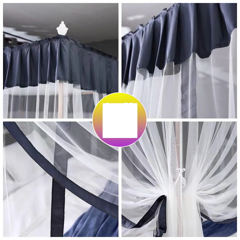 Summer Court Mosquito Net Home Three-door 1.8m Bed Bracket Double Thickened 1.5 Meters Princess Curtains Bed Tent Home Decor