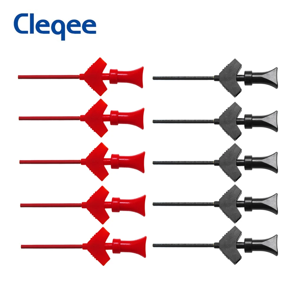 Cleqee-Mini Grabber SMD IC, Clips de gancho de prueba para Jumper Dupont, sonda de prueba, analizador lógico Grabber 30V/5A, P5003, 12 Uds.