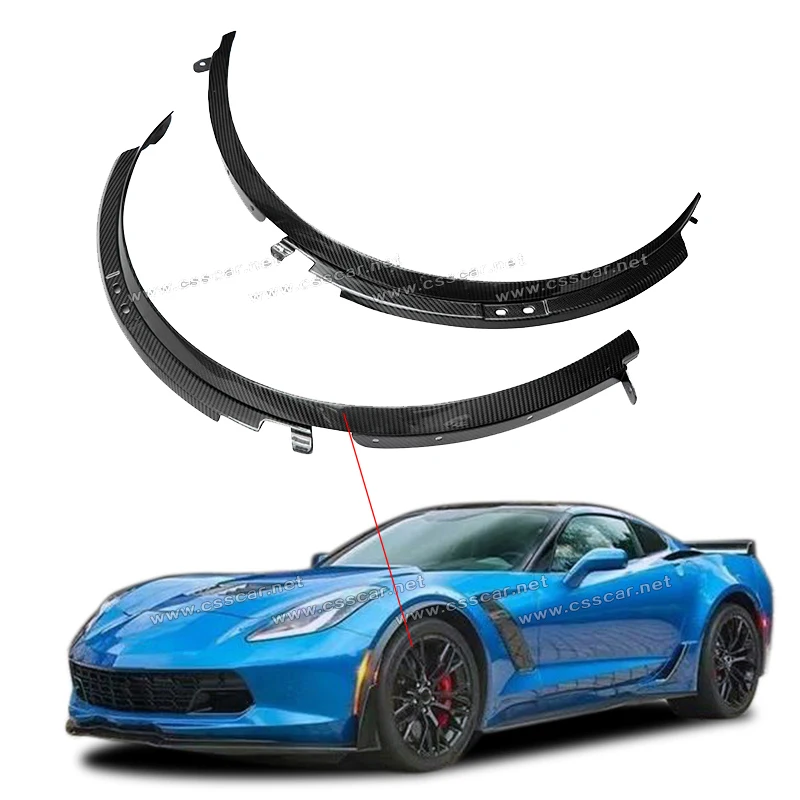 Car Front Fender Wheel Trim Flares For Chevrolet Corvette C7 Z51 2014- 2018 2019 Carbon Fiber Part Accessories