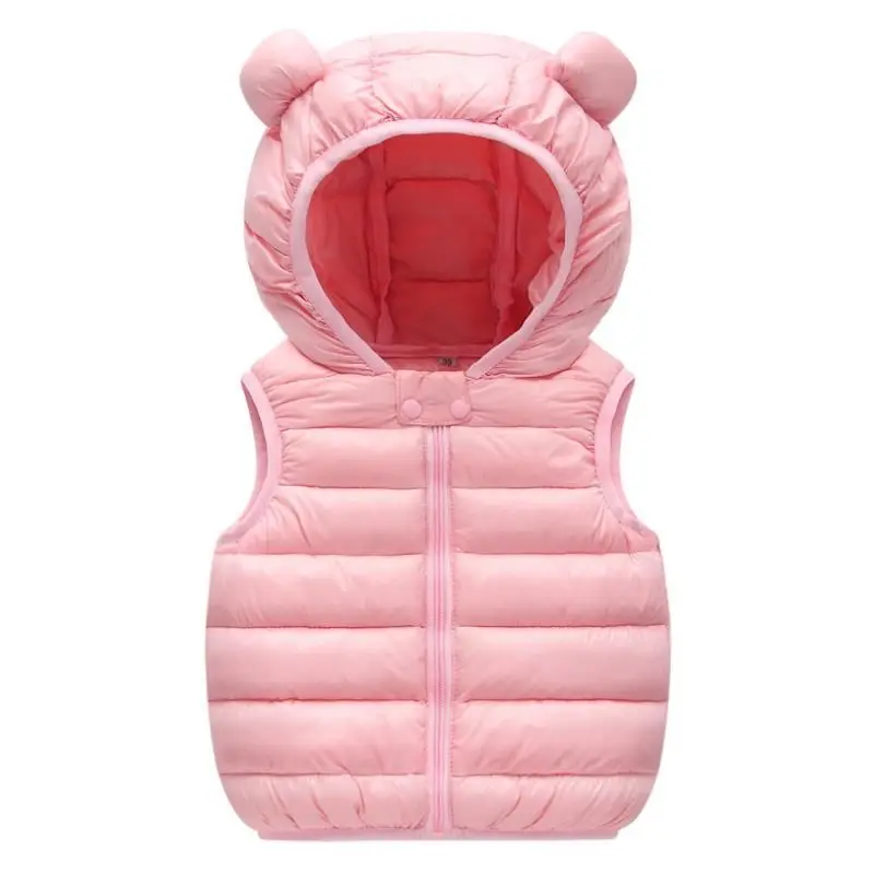 2021 Autumn Winter Baby Vest Down Hooded CartoonToddler Boy Girl Keep warm Waistcost Kid Sleeveless Jacket Children Vest 0-6Y