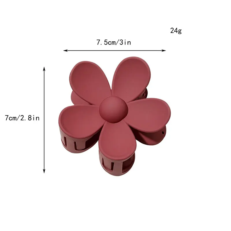 Candy Colors Big Flower Shaped Hair Claws Frosted Hair Clip Brown Series Women Barrettes Hairpins Styling Tools Hair Accessories