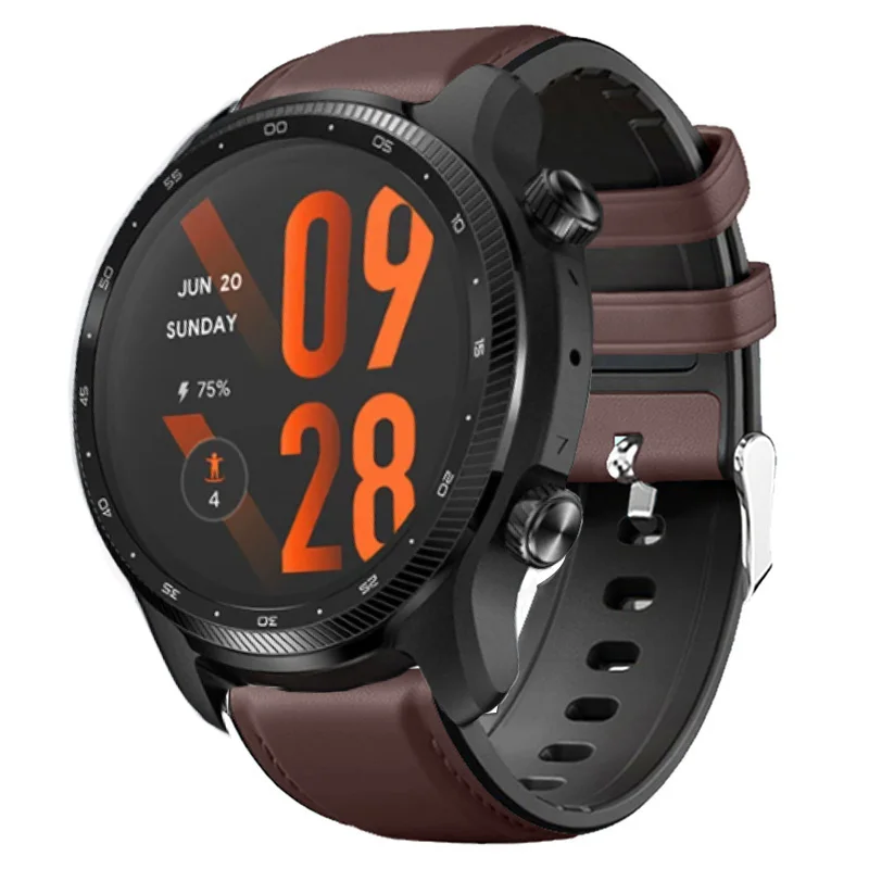 Watch Band For Ticwatch Pro 3 Ultra GPS Silicone Leather Strap For Ticwatch Pro X/2020/Pro 3 LTE/GTX/E2/S2 Bracelet Accessories