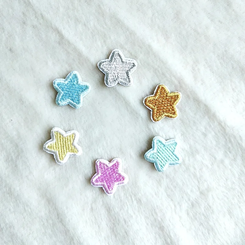 Sale Self-adhesive 10pc Small Star Embroidery Patches for Clothing Iron on Clothes Jeans Sticker Applique Stripe Hole Repair Diy