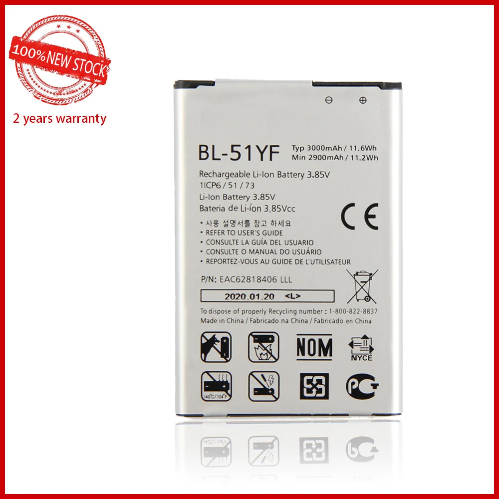 100% Original 3000mAh BL-51YF BL51YF BL 51YF Battery For LG G4 H810 H815 H818 F500 US991 VS986 Phone High quality Battery