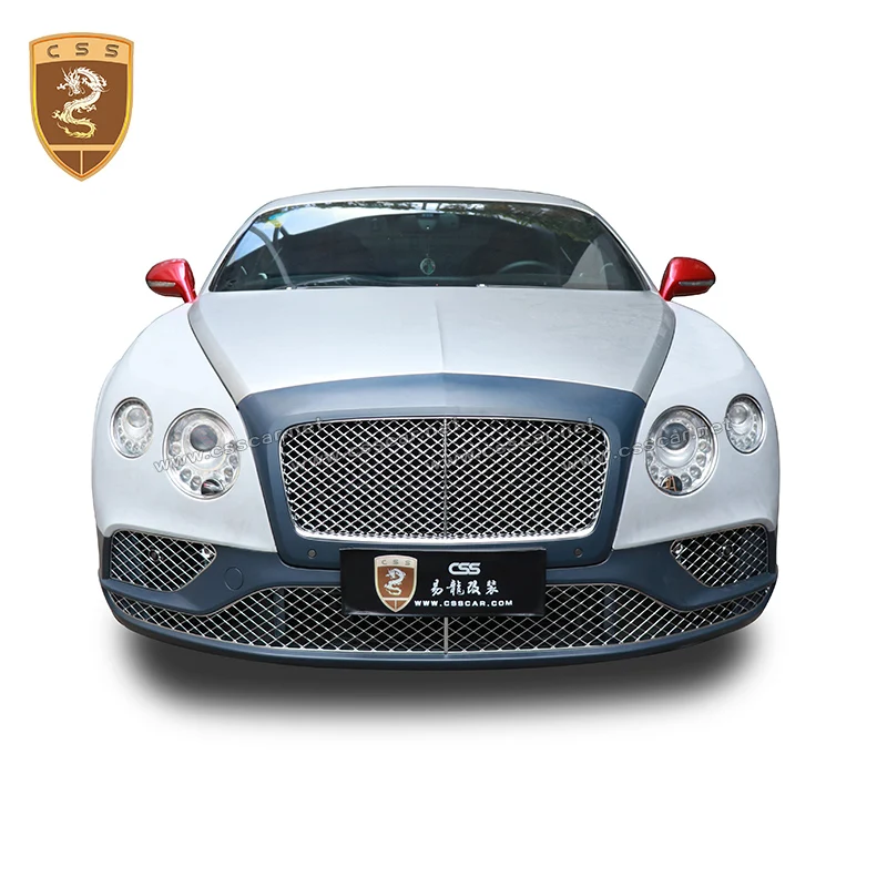 For 2012 Bentley Continental GT GTC Upgrade 2017 New Style Body Kits PP Material Front Rear Bumper Grille Carbon Fiber Fender