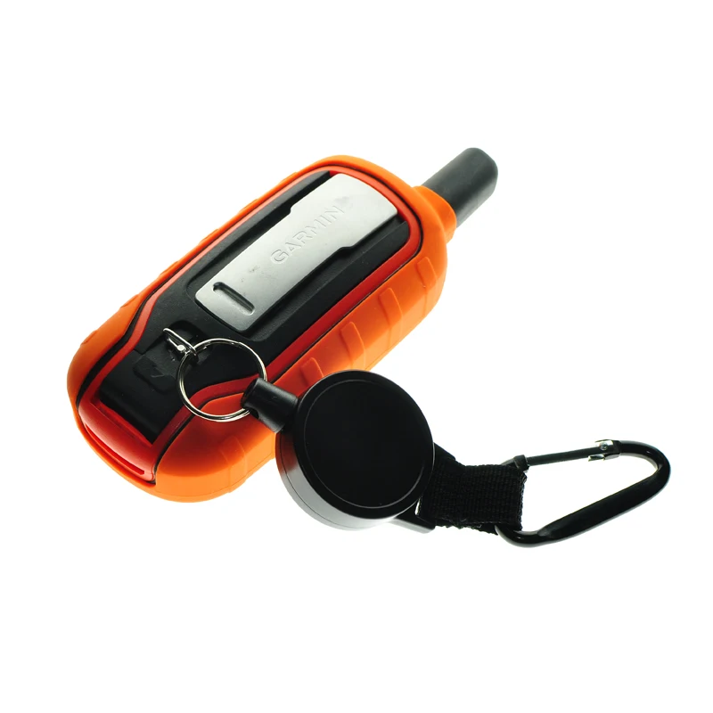Funda protectora de silicona + soporte de Cable retráctil de acero inoxidable de 25 pulgadas para Garmin Alpha100 Alpha 100