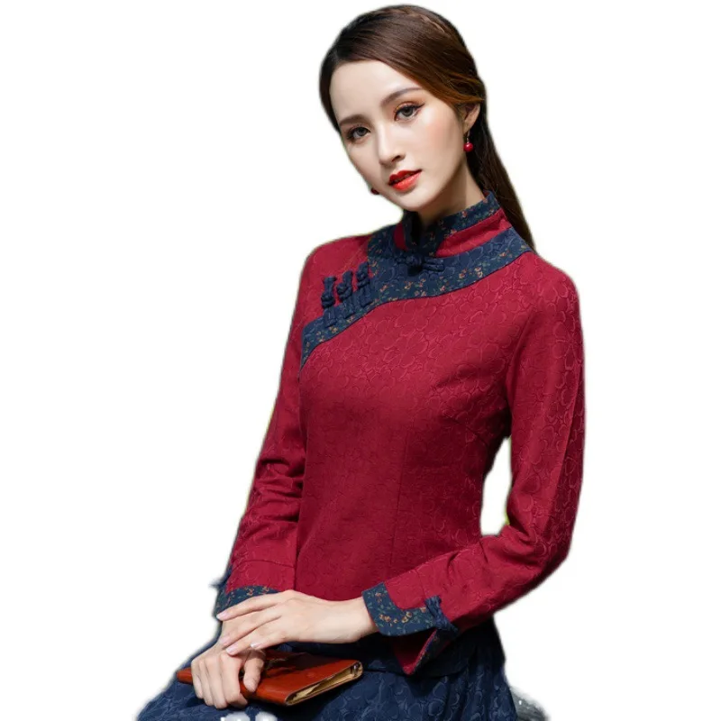 Linen Chinese Traditional Top Qipao Shirt for Woman Cheongsam Style Shirts Chinese Blouse for Ladies High Quality robe chinoise